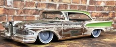 Resin 22 In. “Leadsled” Wheels & Tires, W/One In. Whitewalls,1/24 1/25 Scale