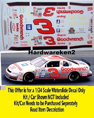 NASCAR DECAL # 3 GOODWRENCH SILVER ANNIVERSARY 1995 MONTE CARLO EARNHARDT 1/24