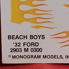 Flames Decals Beach Boys 1932 Ford Coupe 1:24 Scale Model Car Part Monogram