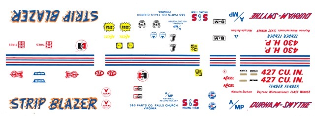 Malcom Durham Strip Blazer 63 Impala 1/24th – 1/25th Scale Waterslide Decals
