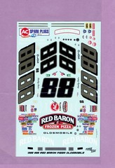 1/24 POWERSLIDE 1988 #88 BUDDY BAKER RED BARON PIZZA OLDSMOBILE NASCAR DECAL