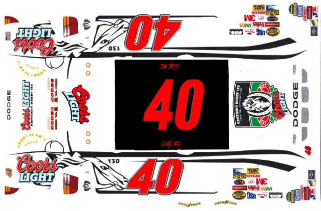#40 Sterling Marlin Coors Kentucky Derby 1/24th – 1/25th Scale Waterslide Decals