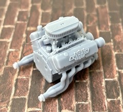 Resin “Big Block Yenko” engine W/Dual Carbs for scale model cars, 1/24 1/25