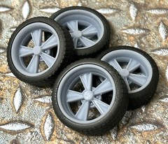 Resin 21/20 Inch “60’s Hurst” Style Model car Wheels/Tires 1/24 1/25 scale