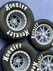 Resin 15/17 Scale inch “Weld Full Throttle” Wheels With Drag Slicks 1/24, 1/25