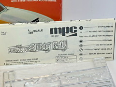 Vintage MPC 1967 Corvette Sting Ray Model Kit 1:25-6357-SEALED PARTS/NIOB