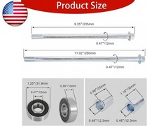 RUTU 12mm 270mm Mini Bike Rear Axle and 225mm Front Wheel Axle Kit with Nut