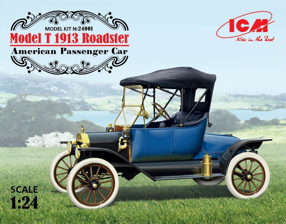 Model T 1913 Roadster, American Passenger Car Plastic Model Kit 1/24 ICM 24001