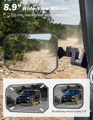Red Wrangler Side Mirrors Doors off Compatible with 1997-2018 Wrangler TJ JK JK