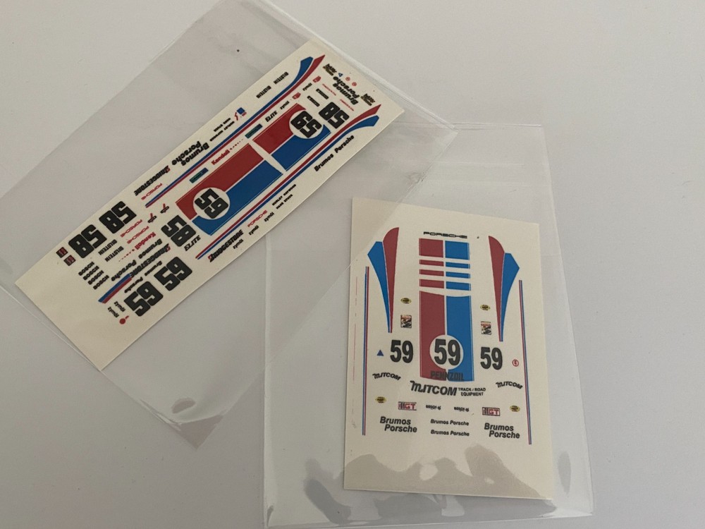 Set of 2 Water-Slide Decals clear 1/64 – Porsche Brumos 911, 934.5
