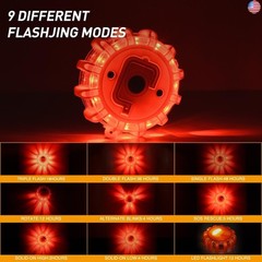 Nilight LED Road Flares Emergency Lights 3 Pack,9 Flash Models Roadside