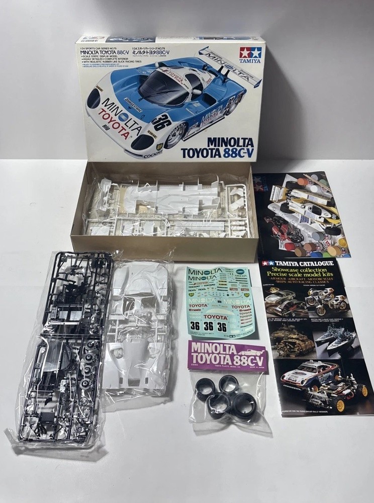 Vintage Tamiya Minolta Toyota 88C-V Race Car Model Kit 1/24 24079