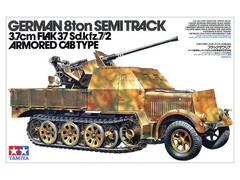 Tamiya 1/35 Military Miniature No. 144 German 8-Ton Half-Track a 3.7 cm Model 37