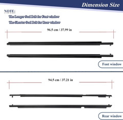 Window Molding Trim Seal for 2010-2021 Toyota 4Runner,Black Outer Door Weather S