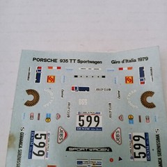 Cartograf Porsche 935 TT Sportwagen Giro d’Italia 1979 Replacement Decal Sheet