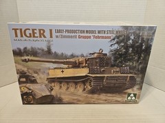 Takom Model 1:35 Tiger I Early-Production Model With Steel Wheels w/Zimme New