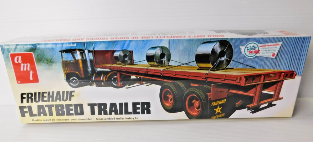 AMT Fruehauf Flatbed Trailer 1/25 Scale Model Kit # 617 Sealed