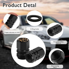 Tire Valve Stem Caps Leopard Car Accessories 4-Pack-Aluminum Alloy Rust-Proof Un