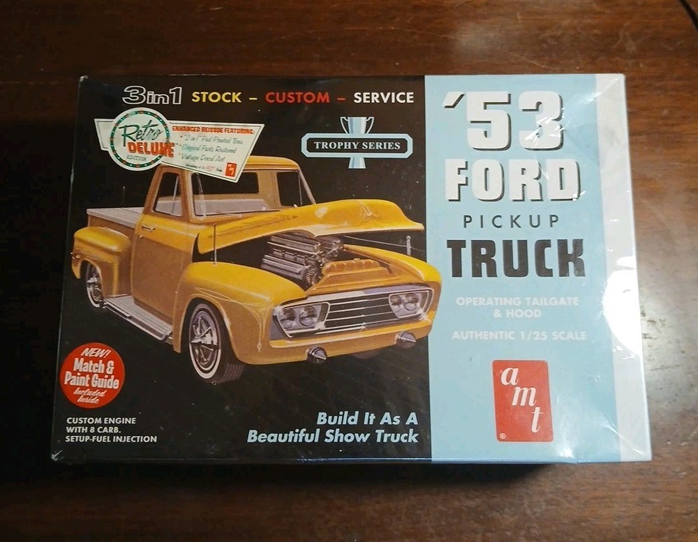 New AMT 1953 Ford Pickup Truck 3 in 1 Trophy Series 1:25 Model Kit #682/12