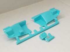 1957 Corvette WHEEL WELL INNER FENDERS & BATTERY from AMT 1:25 Model Kit 57