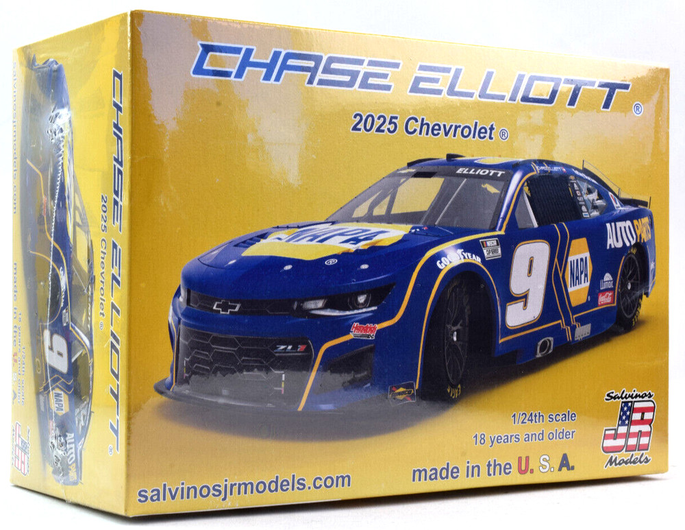 Salvinos JR Models “NAPA” Chase Elliot 2025 Camaro ZL1 Nascar 1/24 Scale Car Kit