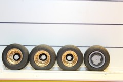 V -23 1/25 scale resin model car dirt track tires and wheels ,