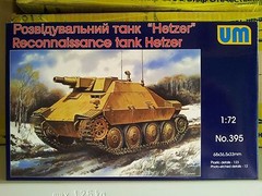 Unimodel 395 Hetzer WW II German Reconnaissanke Tank Plastic 1/72 scale kit