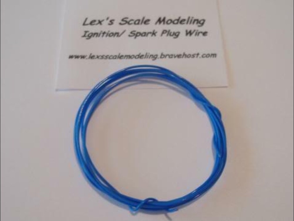 LEX’S SCALE MODELING Ignition Spark Plug Wire in Blue 1/24 & 1/25 Models 3FT