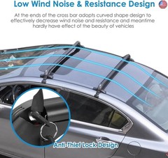 TeqHome Universal Roof Rack Cross Bars, 43-inch Aluminum Lockable Car Top