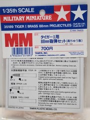 Tamiya 1/35 WW2 German Army Tank Tiger I Brass AMMO 88mm 35189 Diorama Accessory