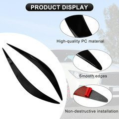 Glossy Black Eyelid for Q50, Headlight Eyelids Headlight Eyebrows Trim Fr
