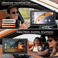 Wireless Double Din Car Stereo with Bluetooth, Wireless CarPlay and Android