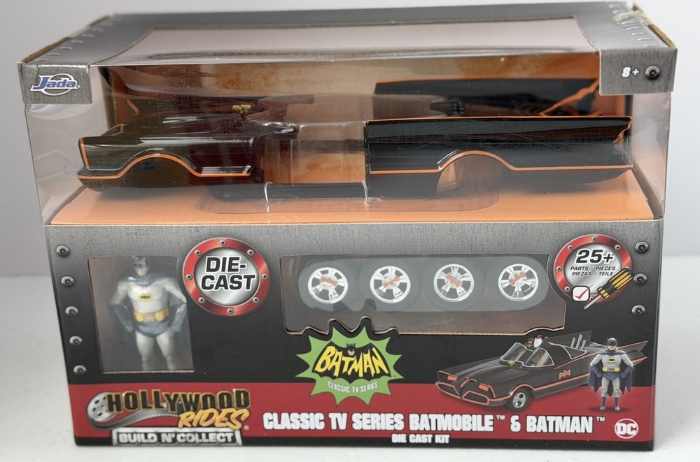 Jada Hollywood Rides Diecast Build N Collect Classic Batmobile & Batman NEW