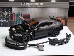 DM 1:18 Ford Mustang GT 2019 Matte Black RHD Diecast Cars Models Miniature Gifts
