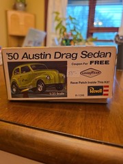 (©1970) REVELL ’50 AUSTIN DRAG SEDAN #H-1208 vintage Open Box AS-IS