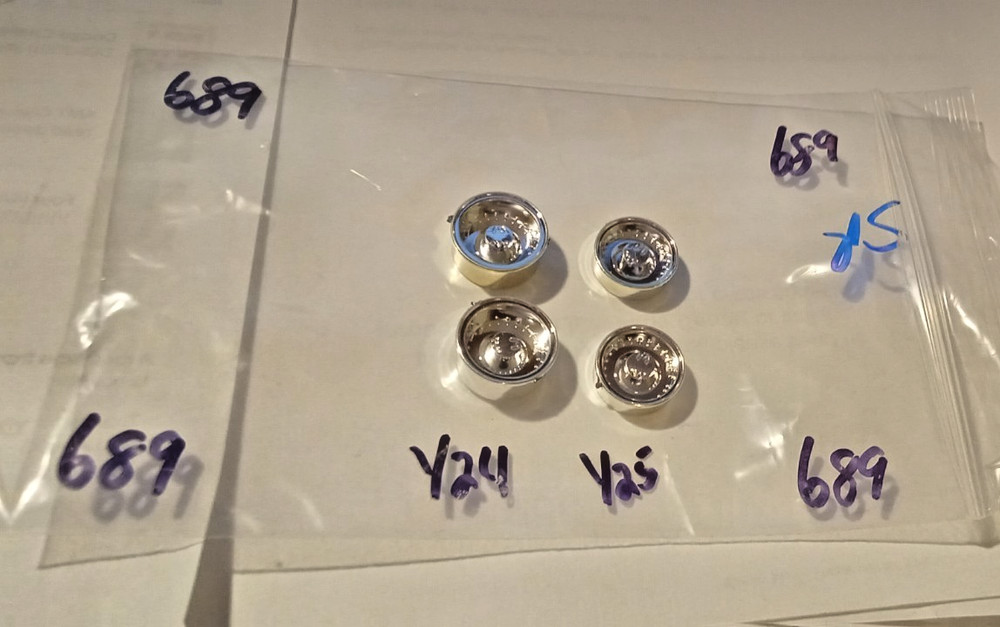 Four (4) Nice Chrome Wheels 1/24/25 Scale (Parts only) Package # 689 “LOOK”