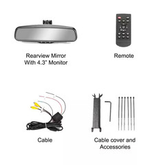 10.5 In. OEM Rear View Mirror/4.3 In. LCD Scree, Dimming, Adjustable Guide Line,