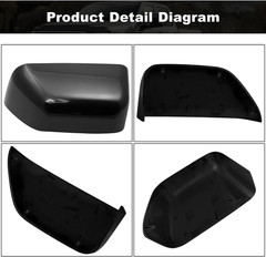 Glossy Black Directly Replacement Mirror Caps Cover Trim Replace for 2017-2023 2