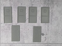 1/64 Scale Workshop/Commercial Door – For car garage/workshop diorama (set of 6)