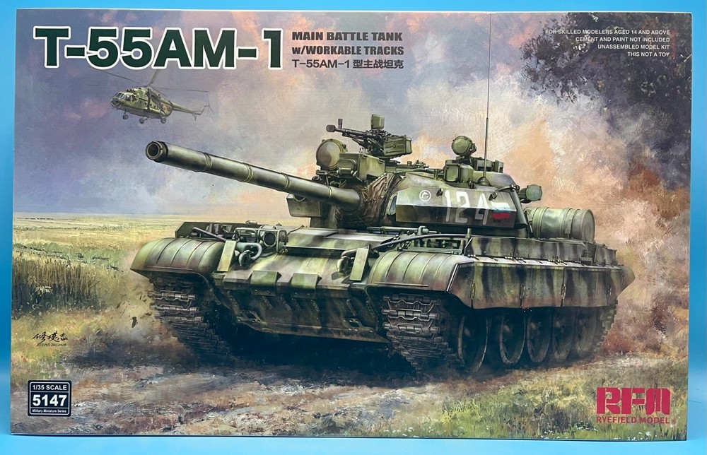 *US/CA Stock* RyeField Model RFM RM 5147 1/35 T-55AM-1 w/ workable track links
