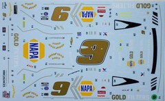 NASCAR DECAL # 9 NAPA GOLD FILTERS 2024 CAMARO CHASE ELLIOTT 1/24 POWERSLIDE