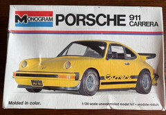 Porsche 911 Carrera Monogram 1/24 Scale Model Kit Molded In Yellow Vintage 1976!