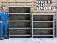 1/24 1/25 Scale Storage Rack With Shelves – For garage/workshop diorama (2 pcs)