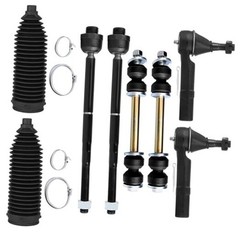 Front Inner Outer Tie Rod End w/Steering Boot fit for Chevy Silverado 1500