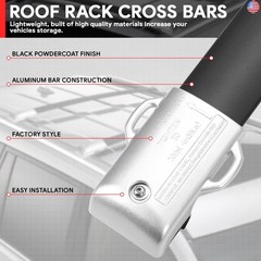 DNA Motoring Front, Rear Pair of Roof Rack Cross Bars Compatible with GX460