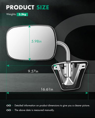 Side View Mirrors Fit for 1973-1991 for Chevy Blazer for GMC Jimmy Suburban C10