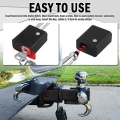 Trailer Hitch Locks Pin with 5/8″ Dia Locking Lever,Heavy Duty Locking Hitch Pin