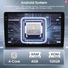 4G+128G Android 15 Motorsi 10 Inch Touch Screen Car Stereo, Wireless Carplay