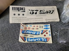 MPC 1957 Chevy Flip Nose SPIRIT OF 57 1/25 Scale 1975 Model Kit Sealed Inside.