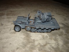 Built Half Track w/Gun 6 inches long Well Built & Painted Excellent Cond Nice